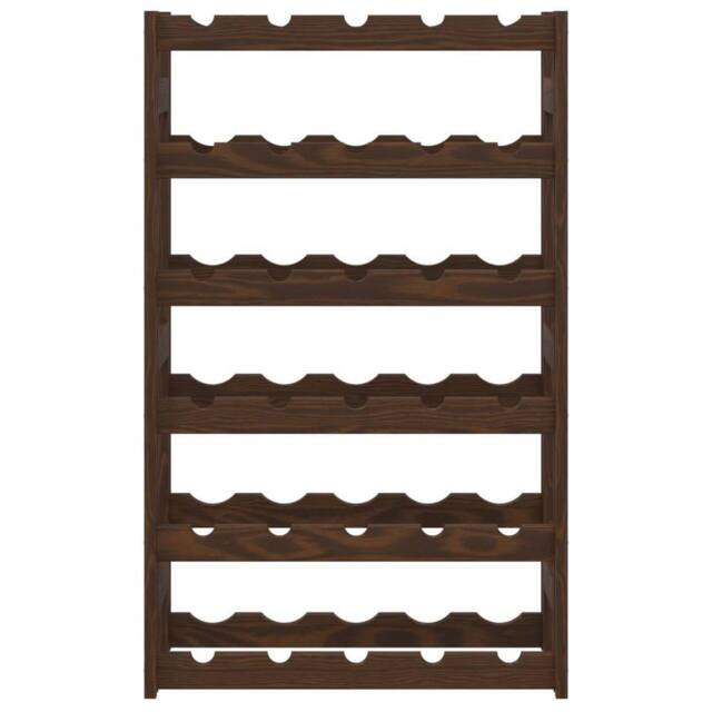 Berkfield Home Beautiful Wine Rack for 30 Bottles Brown Solid Wood Pine - image 1