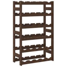 Berkfield Home Beautiful Wine Rack for 30 Bottles Brown Solid Wood Pine - thumbnail 5