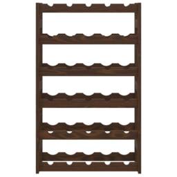 Berkfield Home Beautiful Wine Rack for 30 Bottles Brown Solid Wood Pine - thumbnail 1
