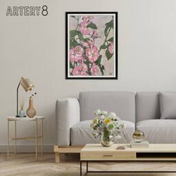 "Artery8 Prairie Rose Flowers Framed Canvas Wall Art Print Hannah Borger Overbeck in Pink - Size: W12"" x H16""" - thumbnail 3