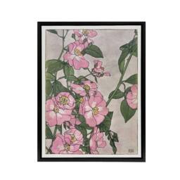 "Artery8 Prairie Rose Flowers Framed Canvas Wall Art Print Hannah Borger Overbeck in Pink - Size: W12"" x H16""" - thumbnail 1