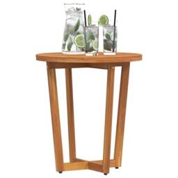 Berkfield Home Garden Side Table Round √ò55x60 cm Solid Wood Acacia in Brown - Size: 55x60 cm - thumbnail 4