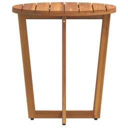 Berkfield Home Garden Side Table Round √ò55x60 cm Solid Wood Acacia in Brown - Size: 55x60 cm - thumbnail 6
