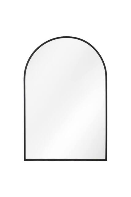 Living and Home Aluminium Alloy Framed HD Float Glass Bathroom Mirror in Black - image 1