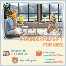 AIYAPLAY 3-Piece Toddler Table & Chairs Set for Nursery, Playroom in Natural - thumbnail 6