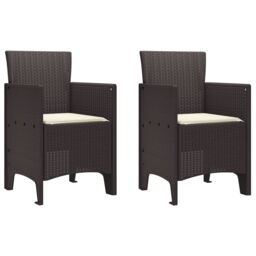 Berkfield Home Garden Dining Set 3-Piece Set Brown Resin Sturdy Rectangular - thumbnail 5