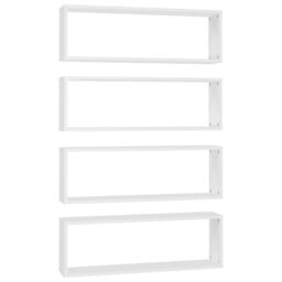 Berkfield Home Wall Cube Shelf 4 pcs White 80x15x26.5 cm Engineered Wood - thumbnail 2