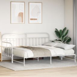 Berkfield Home Daybed Frame with Trundle White 100x190 cm Steel - thumbnail 5