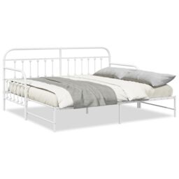 Berkfield Home Daybed Frame with Trundle White 100x190 cm Steel - thumbnail 4