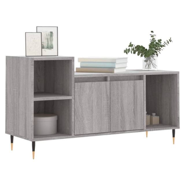 Berkfield Home TV Cabinet Grey Sonoma 100x35x55 cm Engineered Wood - Size: 100 x 35 x 55 cm - image 1