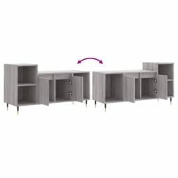 Berkfield Home TV Cabinet Grey Sonoma 100x35x55 cm Engineered Wood - Size: 100 x 35 x 55 cm - thumbnail 9