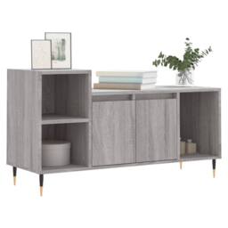 Berkfield Home TV Cabinet Grey Sonoma 100x35x55 cm Engineered Wood - Size: 100 x 35 x 55 cm - thumbnail 1