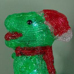 Samuel Alexander Set of 5 Christmas Dinosaur Ornaments with 40 White LEDs in Green - thumbnail 5