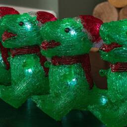 Samuel Alexander Set of 5 Christmas Dinosaur Ornaments with 40 White LEDs in Green - thumbnail 7