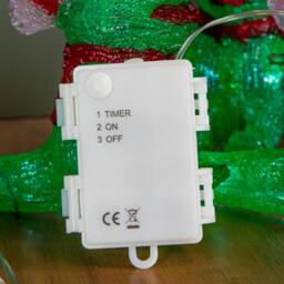 Samuel Alexander Set of 5 Christmas Dinosaur Ornaments with 40 White LEDs in Green - thumbnail 8