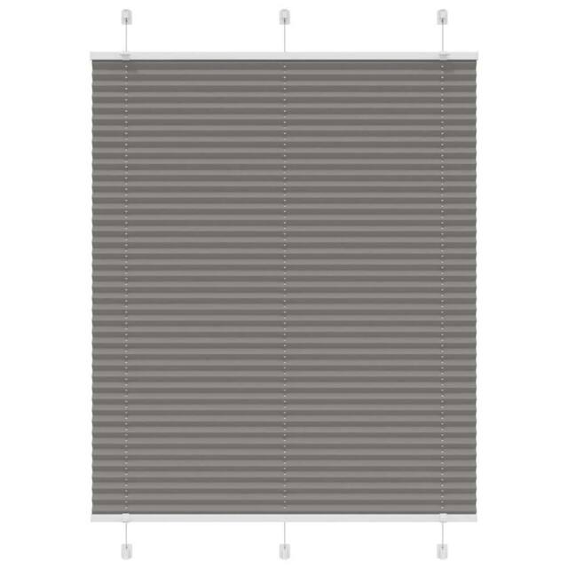 Berkfield Home Pleated Blind Anthracite 105x100 cm Fabric Width 104.4 cm Polyester in Dark Grey - image 1