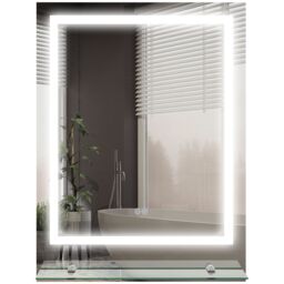 Kleankin Dimmable Bathroom Mirror with LED Lights, 3 Colours, Defogging Film in Clear - thumbnail 2
