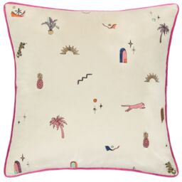 Furn Eivissa Embroidered Velvet Cushion - Size: 43 cm x 43 cm - thumbnail 2