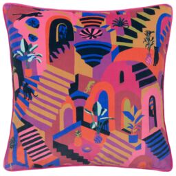 Furn Eivissa Embroidered Velvet Cushion - Size: 43 cm x 43 cm - thumbnail 1