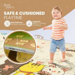 Yum Yums 200x150cm Soft Waterproof Baby Play Mat - Kitty Play Time Design - Size: 200x150 cm - thumbnail 5