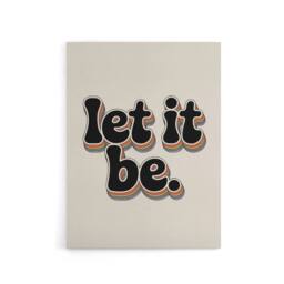 "Artery8 Let It Be Retro Rainbow Font Funky Typography Canvas Wall Art Print in Beige - Size: W18"" x H24""" - thumbnail 1