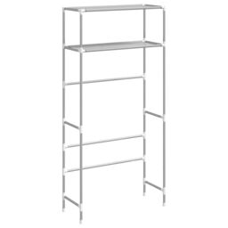 Berkfield Home 2-Tier Storage Rack over Washing Machine Grey 69x28x143 cm Iron - Size: 69 x 28 x 143 cm - thumbnail 2