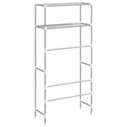 Berkfield Home 2-Tier Storage Rack over Washing Machine Grey 69x28x143 cm Iron - Size: 69 x 28 x 143 cm - thumbnail 5