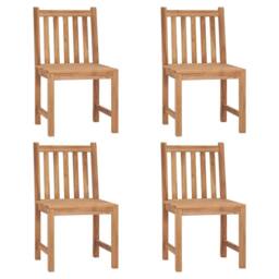 Berkfield Home Garden Chairs 4 pcs Solid Teak Wood in Brown - thumbnail 2