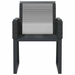 Berkfield Home Beautiful Garden Chairs 4 pcs Black Poly Rattan - thumbnail 5