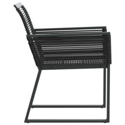 Berkfield Home Beautiful Garden Chairs 4 pcs Black Poly Rattan - thumbnail 6