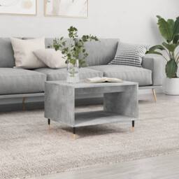Berkfield Home Decorative Coffee Table Concrete Grey 60x50x40 cm Engineered Wood - Size: 60 x 50 x 40 cm - thumbnail 2