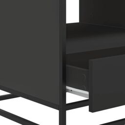 Berkfield Home Coffee Table Black 100x50x45 cm Engineered Wood & Metal - Size: 100 x 50 x 45 cm - thumbnail 9