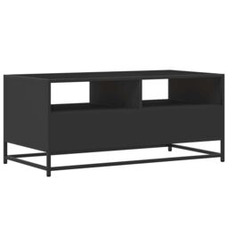 Berkfield Home Coffee Table Black 100x50x45 cm Engineered Wood & Metal - Size: 100 x 50 x 45 cm - thumbnail 7
