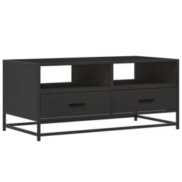 Berkfield Home Coffee Table Black 100x50x45 cm Engineered Wood & Metal - Size: 100 x 50 x 45 cm - thumbnail 2