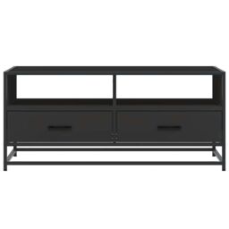 Berkfield Home Coffee Table Black 100x50x45 cm Engineered Wood & Metal - Size: 100 x 50 x 45 cm - thumbnail 5