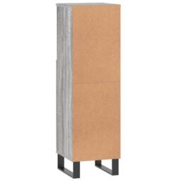 Berkfield Home Durable Bathroom Cabinet Grey Sonoma 30x30x100 cm Engineered Wood - Size: 30 x 30 x 100 cm - thumbnail 8