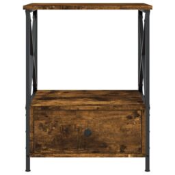 Berkfield Home Bedside Tables 2 pcs Smoked Oak 50x41x65 cm Engineered Wood in Brown - Size: 50 x 41 x 65 cm - thumbnail 6