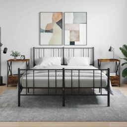 Berkfield Home Bedside Tables 2 pcs Smoked Oak 50x41x65 cm Engineered Wood in Brown - Size: 50 x 41 x 65 cm - thumbnail 1