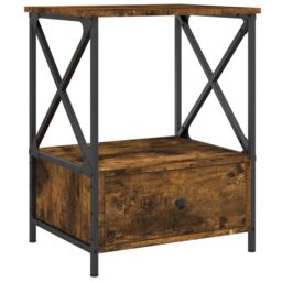 Berkfield Home Bedside Tables 2 pcs Smoked Oak 50x41x65 cm Engineered Wood in Brown - Size: 50 x 41 x 65 cm - thumbnail 5