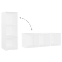 Berkfield Home TV Cabinet White 107x35x37 cm Engineered Wood - Size: 107 x 35 x 37 cm - thumbnail 8