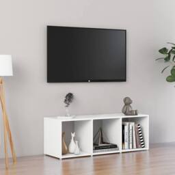 Berkfield Home TV Cabinet White 107x35x37 cm Engineered Wood - Size: 107 x 35 x 37 cm - thumbnail 2