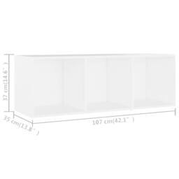 Berkfield Home TV Cabinet White 107x35x37 cm Engineered Wood - Size: 107 x 35 x 37 cm - thumbnail 9