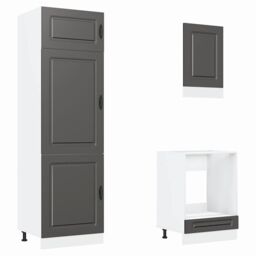 Berkfield Home 7 Piece Kitchen Cabinet Set Kalmar Black Engineered Wood - thumbnail 5
