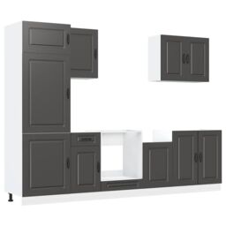 Berkfield Home 7 Piece Kitchen Cabinet Set Kalmar Black Engineered Wood - thumbnail 2
