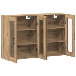 Berkfield Home Wall Mounted Cabinets 2 pcs Artisan Oak 69.5x34x90 cm Engineered Wood in Brown - thumbnail 5