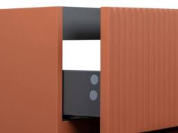 Vente-unique Wall-Hung Bathroom Unit With Inset Basin - Fluted Terracotta - 120 Cm - thumbnail 8