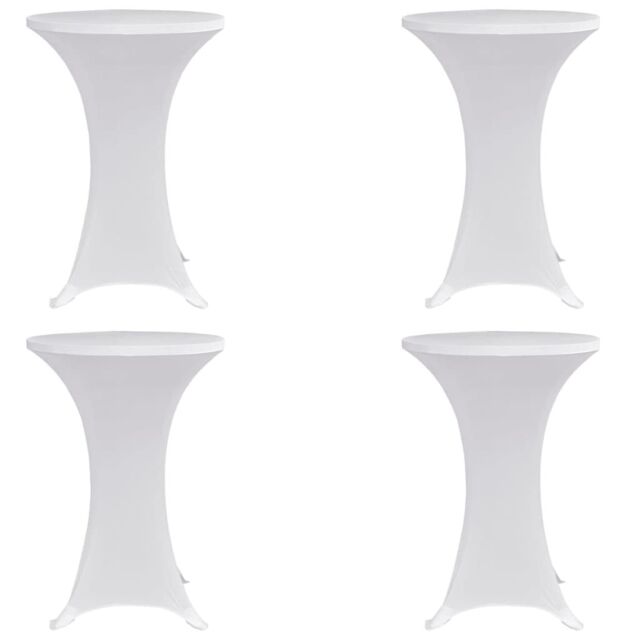Berkfield Home Standing Table Cover √ò80 cm White Stretch 4 pcs - image 1
