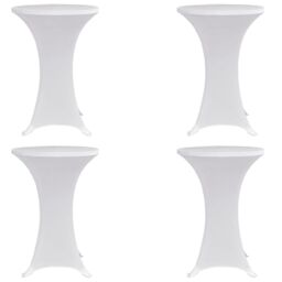 Berkfield Home Standing Table Cover √ò80 cm White Stretch 4 pcs - thumbnail 1