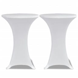 Berkfield Home Standing Table Cover √ò80 cm White Stretch 4 pcs - thumbnail 3