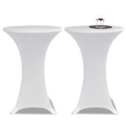 Berkfield Home Standing Table Cover √ò80 cm White Stretch 4 pcs - thumbnail 2